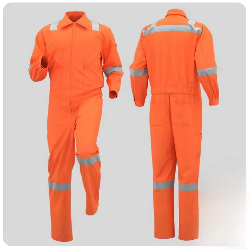 Fire Retardant Jumpsuit Manufacturer - HBC Custom All Cotton with Reflective Strip