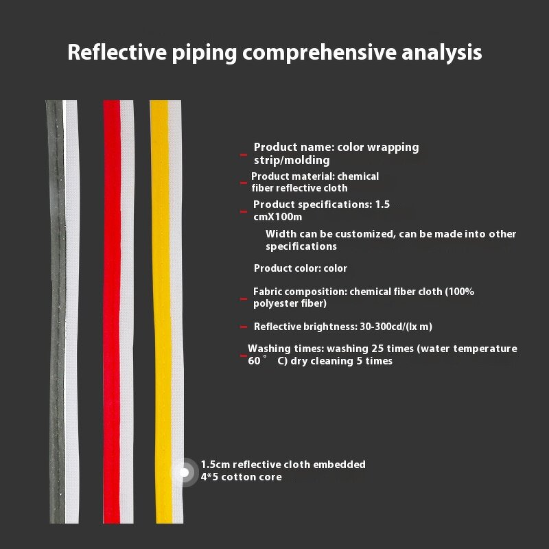 Reflective Strip Tape Manufacturer - Fashion High Reflective Rainbow Color Piping Fabric