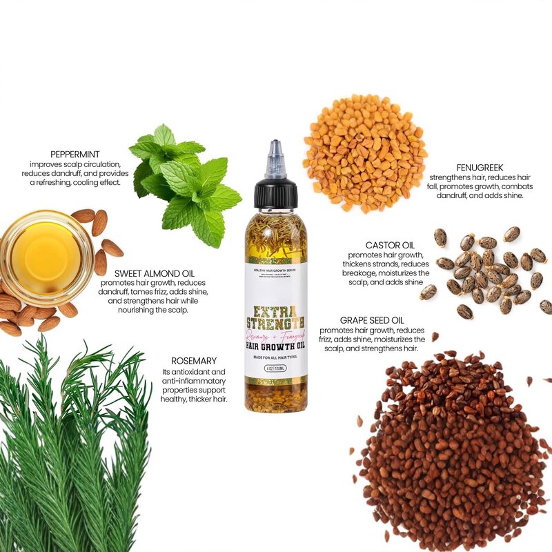 Rosemary Hair Growth Oil Manufacturer - Organic with Fenugreek Herbal Scalp Care Loss Treatment