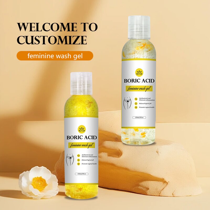 Yoni Gel Wash Manufacturer - 150ml Feminine Vaginal PH Balance Hygiene with Boric Acid Foaming - Private Label