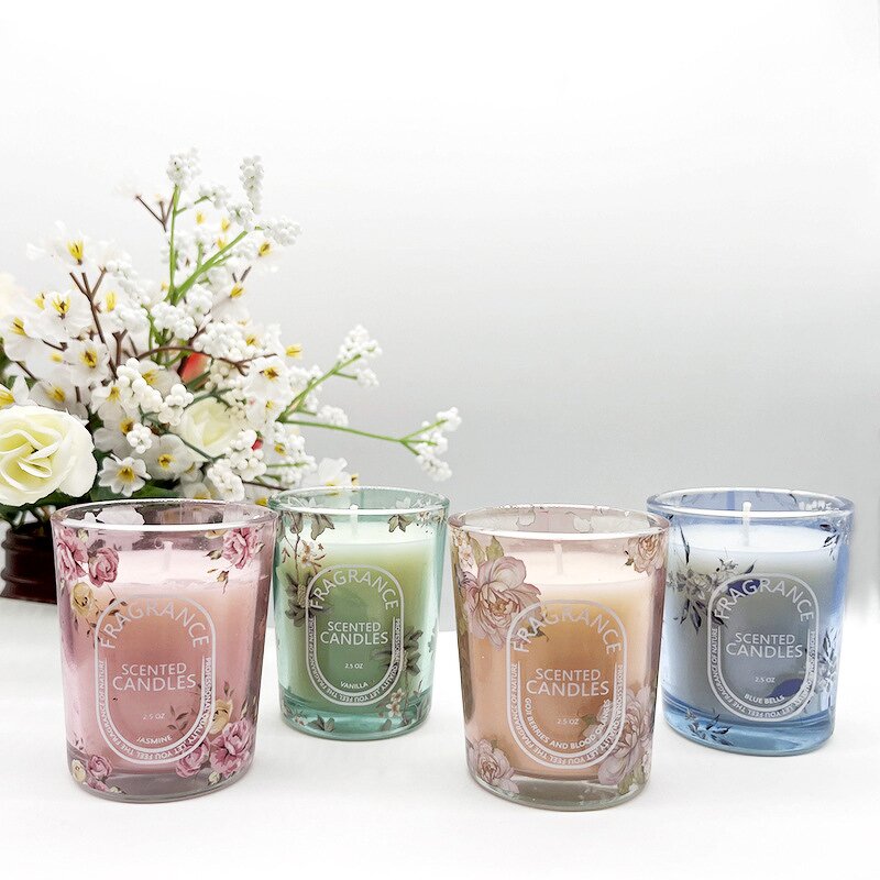 Soy Wax Candle Manufacturer - Scented with Dried Flowers Essential Oil Smokeless Roasted Flower Craft