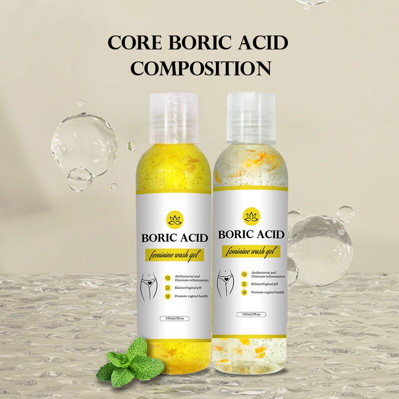 Yoni Gel Wash Manufacturer - 150ml Feminine Vaginal PH Balance Hygiene with Boric Acid Foaming - Private Label