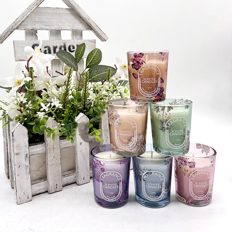 Soy Wax Candle Manufacturer - Scented with Dried Flowers Essential Oil Smokeless Roasted Flower Craft