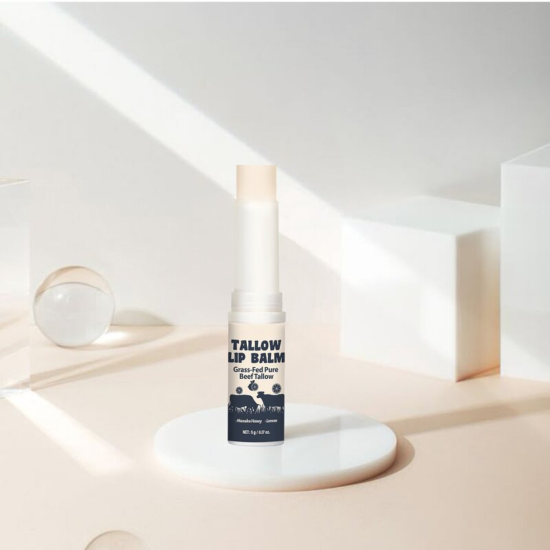 Lip Balm Manufacturer - Factory Price OEM Custom Logo Grass-Fed Beef Tallow Moisturizing Brightening Waterproof 5g