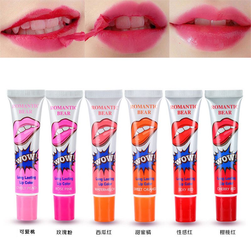 Liquid Lip Stick Manufacturer - 1PCS Amazing 6 Colors Waterproof Long Lasting Tint Tear Pull Lip Gloss