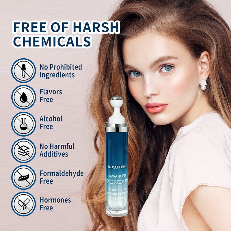 Eye Cream Manufacturer - Organic Caffeine with Roller for Dark Circles Puffiness Wrinkles & Lift