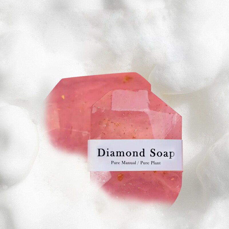Handmade Soap Manufacturer - Diamond Shape Gem Bath Cleansing with Gold Foil Essential Oil