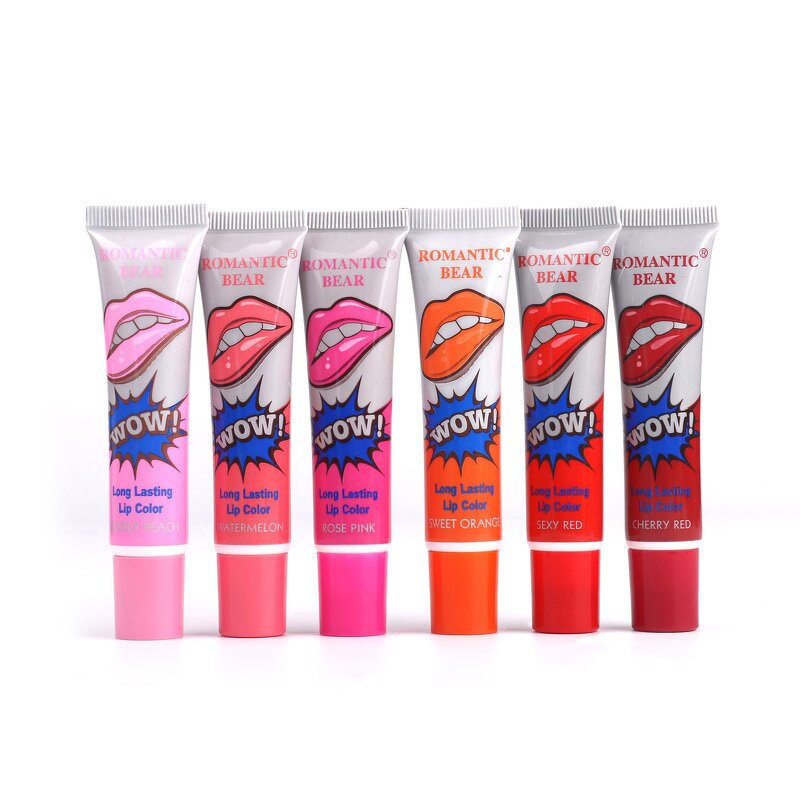 Liquid Lip Stick Manufacturer - 1PCS Amazing 6 Colors Waterproof Long Lasting Tint Tear Pull Lip Gloss
