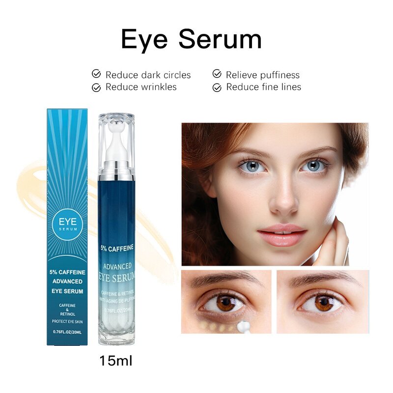 Eye Cream Manufacturer - Organic Caffeine with Roller for Dark Circles Puffiness Wrinkles & Lift