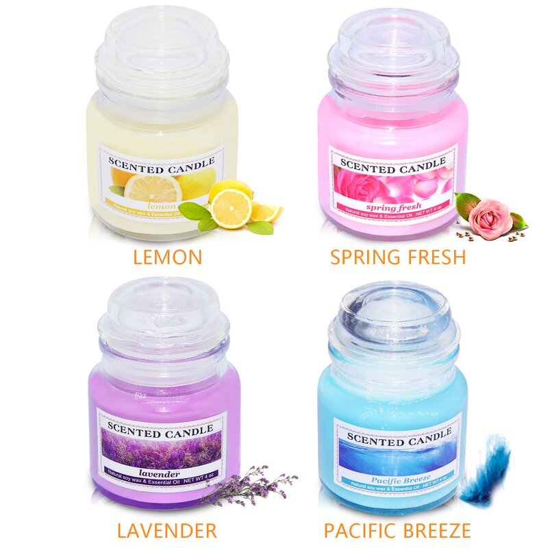 Aromatherapy Candle Manufacturer - Smokeless with Lid Glass Soy Wax - Holiday Gift Sets