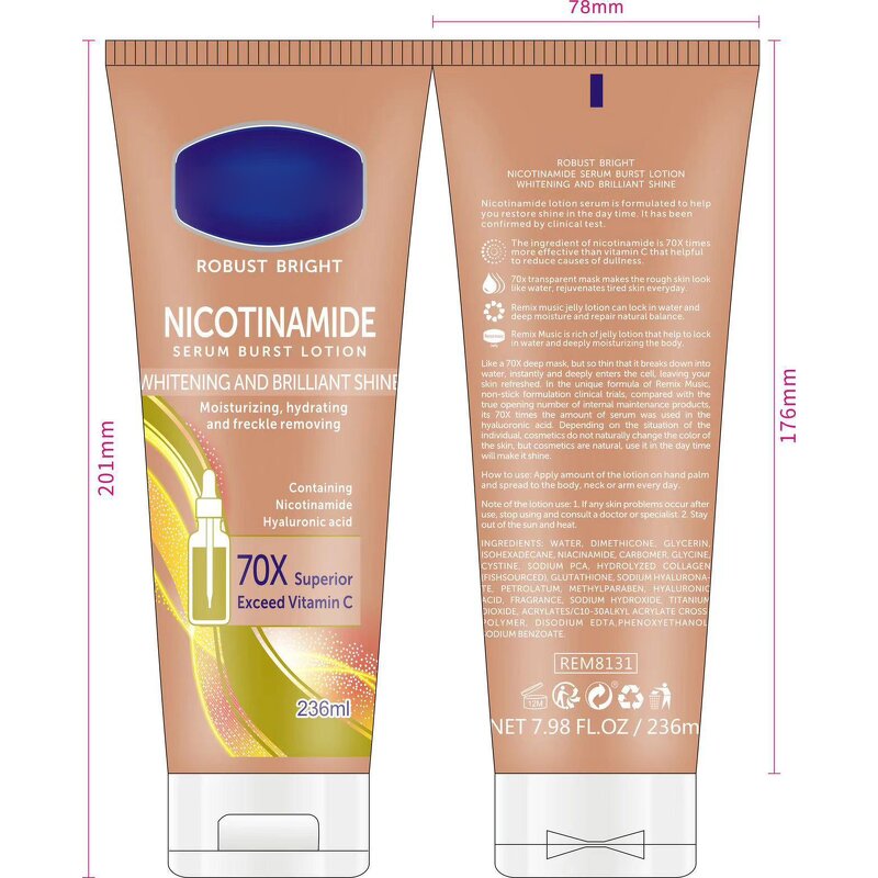 Whitening Cream Manufacturer - VC Niacinamide Powerful Natural Moisturizing Brightening 236ml Gluta-Hya