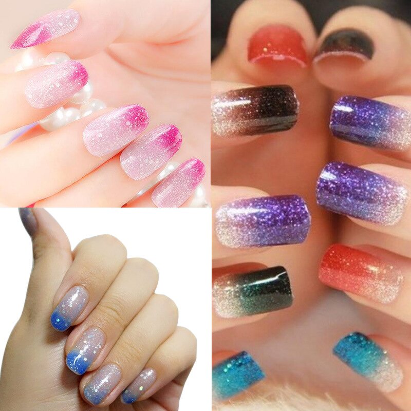 Nail Polish Glue Manufacturer - 2021 Cross-Border Custom Label Strong Gradient Color Phototherapy UV Real Color Change