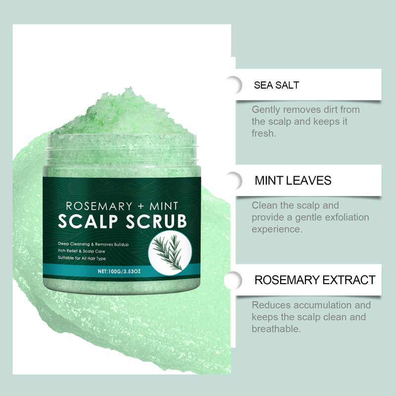Scalp Scrub Shampoo Manufacturer - Gentle Exfoliating Sea Salt Cleansing Moisturizing Oil Control Rosemary Mint