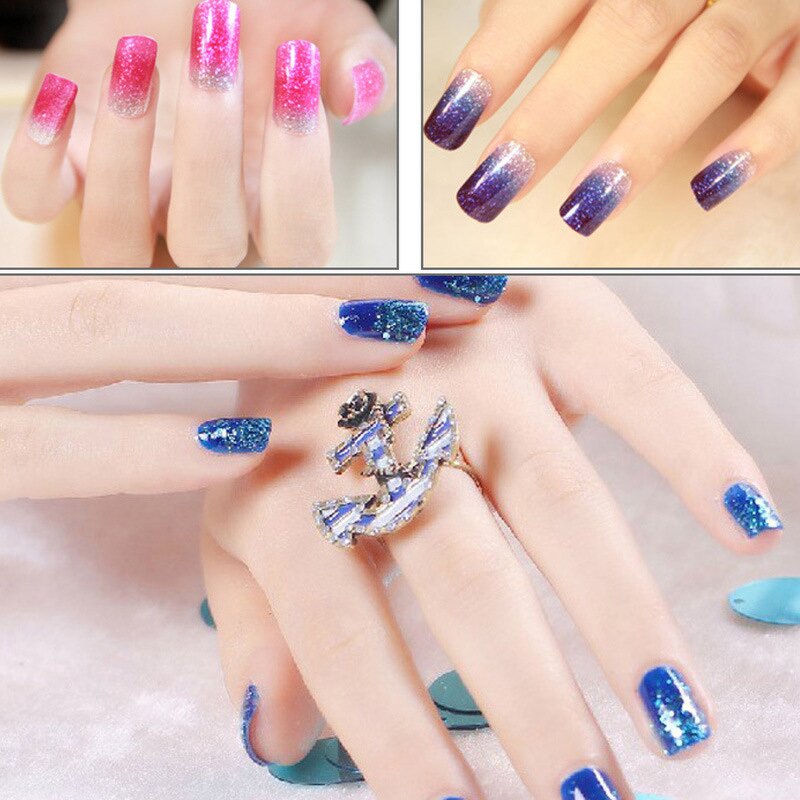 Nail Polish Glue Manufacturer - 2021 Cross-Border Custom Label Strong Gradient Color Phototherapy UV Real Color Change