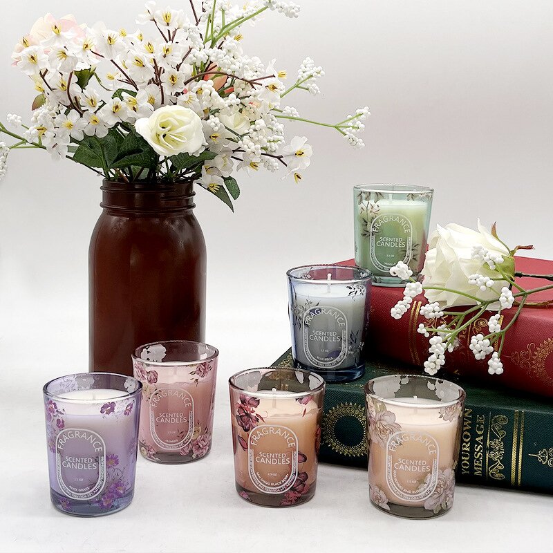 Soy Wax Candle Manufacturer - Scented with Dried Flowers Essential Oil Smokeless Roasted Flower Craft