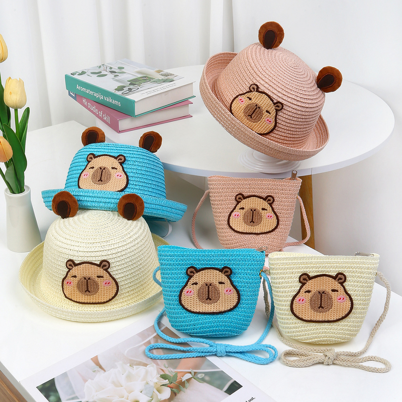 Bucket Hat Manufacturer - Summer New Capybara Handwoven Straw for Children