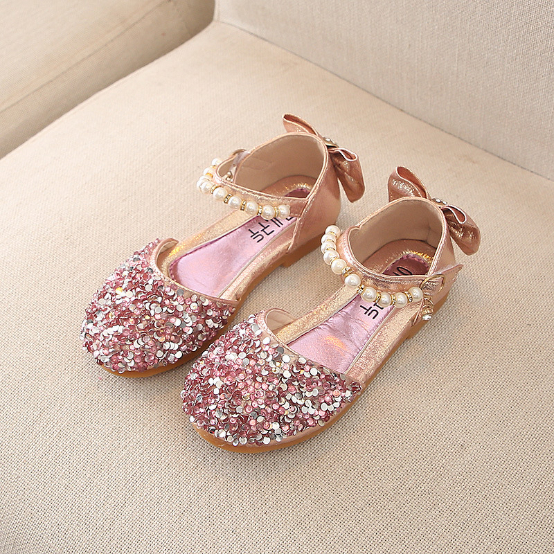 Girls Dance Shoes Manufacturer - Korean Style Princess Leather Sequin