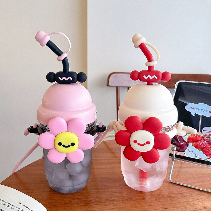 Water Cup Manufacturer - Sunflower Large Capacity Straw Cute PC