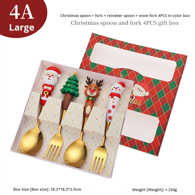 Spoon Fork Set Manufacturer - Cross-Border Christmas Disposable Stainless Steel