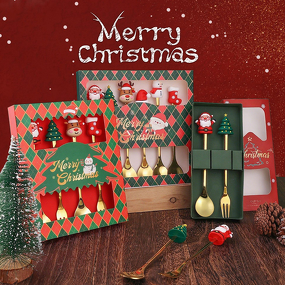 Spoon Fork Set Manufacturer - Cross-Border Christmas Disposable Stainless Steel