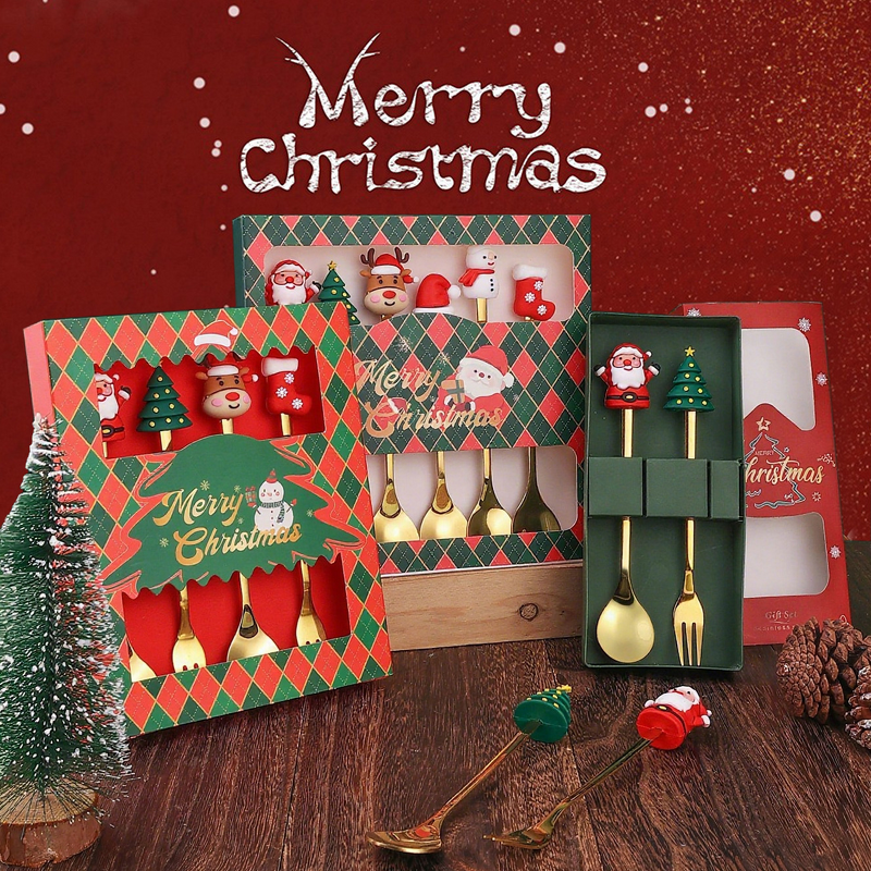 Spoon Fork Set Manufacturer - Cross-Border Christmas Disposable Stainless Steel