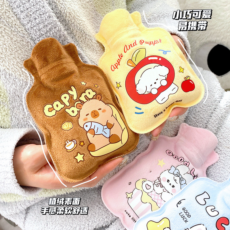 Hot Water Bottle Manufacturer - Flocked Small Water Injection Student Portable Mini