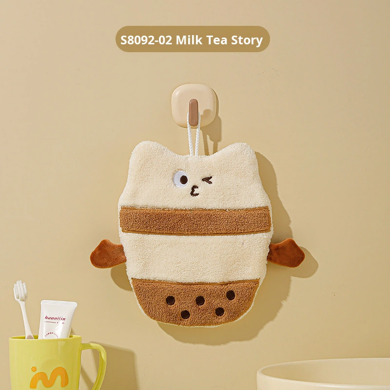 Hand Towel Manufacturer - Bread Hanging Thickened Coral Fleece Double-Layer