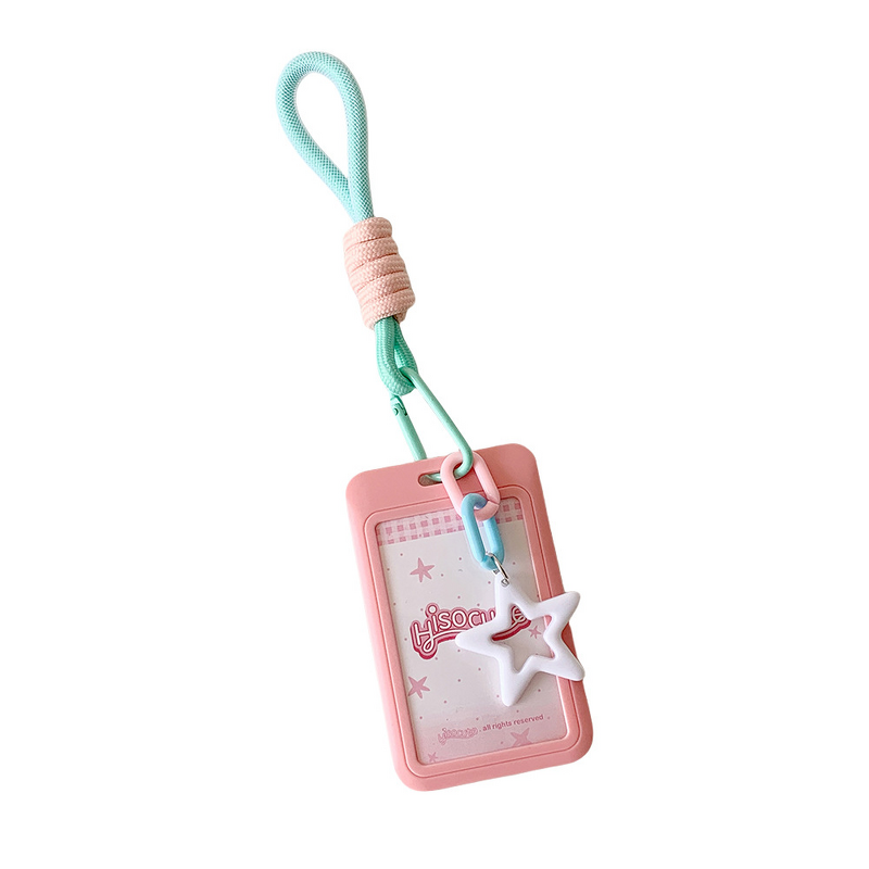 Card Holder Manufacturer - Plastic Candy-colored Sliding Lanyard for Student