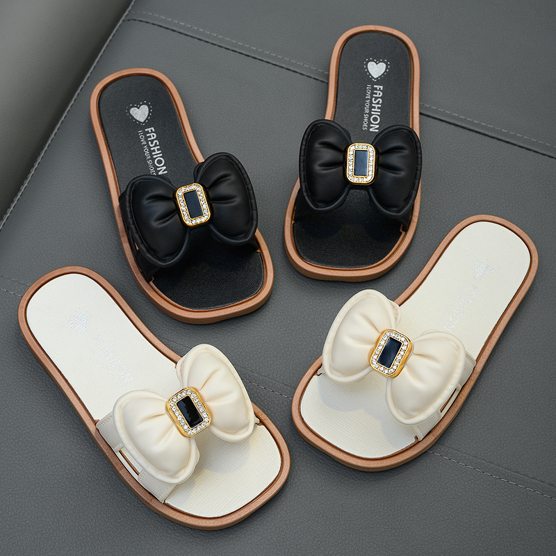 Children's Flip-flops Manufacturer - Bow Slip-On Flat Bottom Non-slip