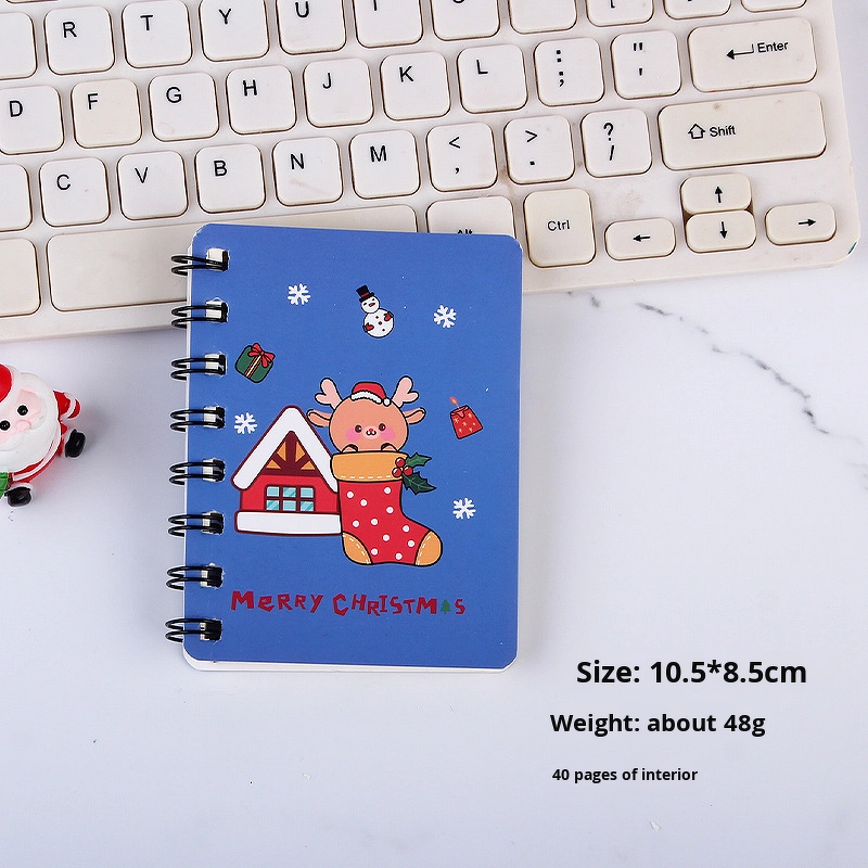 Notebook Manufacturer - Christmas Printed Leather Cover Side Flip Coil