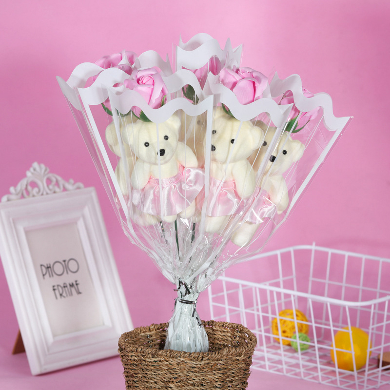 Artificial Soap Roses Manufacturer - Romantic with Teddy Bear Birthday Gift