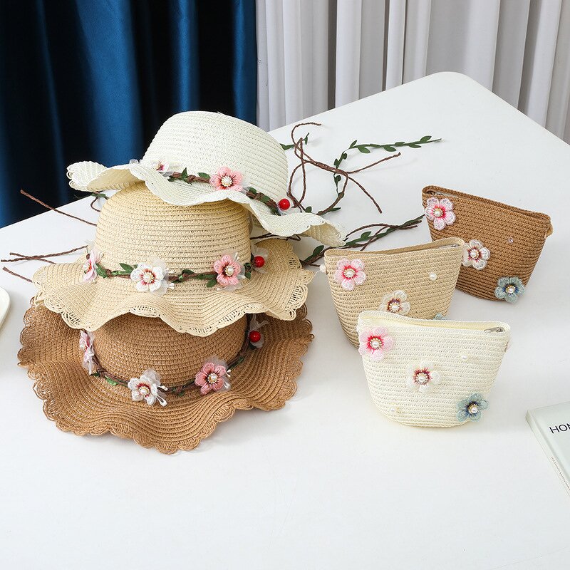 Sunscreen Kit Manufacturer - Summer Parent-Child with Straw Bucket Hat