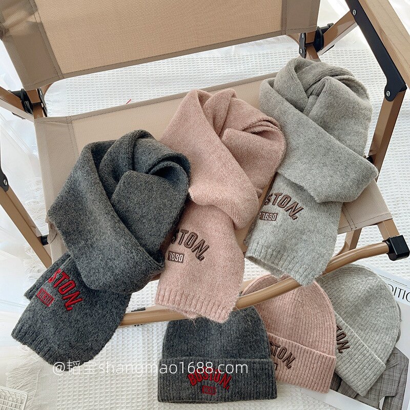 Children's Scarf Set Manufacturer - Korean Printed Pattern Solid Color Winter