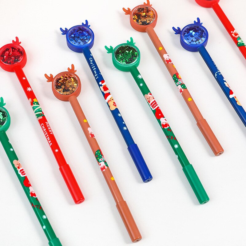 Gel Pens Manufacturer - Creative Christmas Elk Sequined Heart Signature