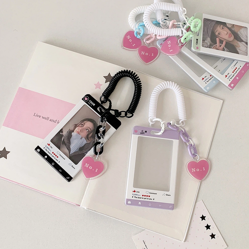 Card Holder Manufacturer - Fashion Plastic Elastic Rope Heart Pendant