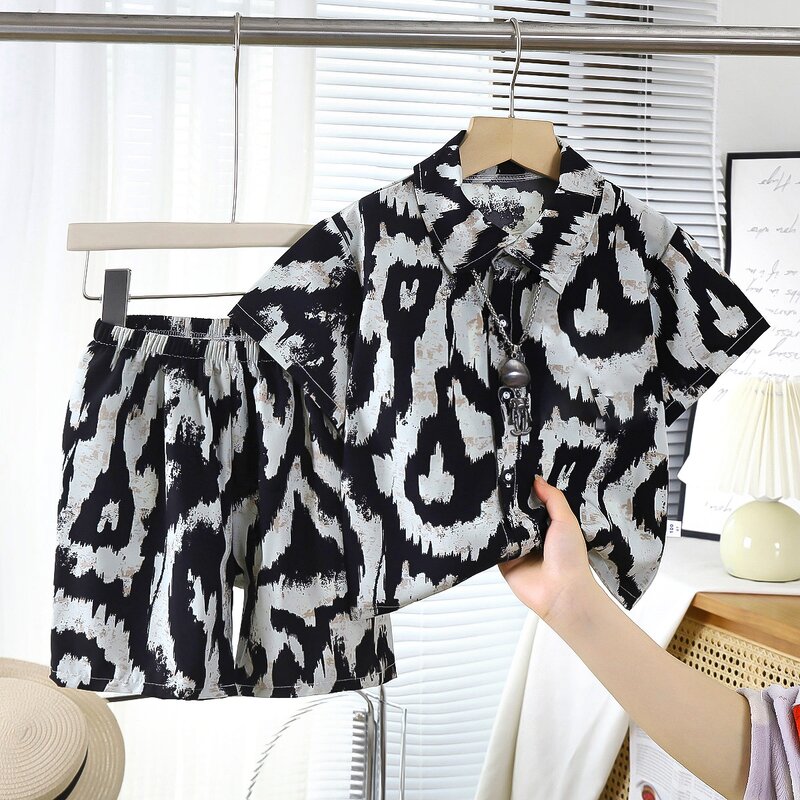 Children's Suit Manufacturer - Casual Cartoon Two-Piece Shorts Summer Beach