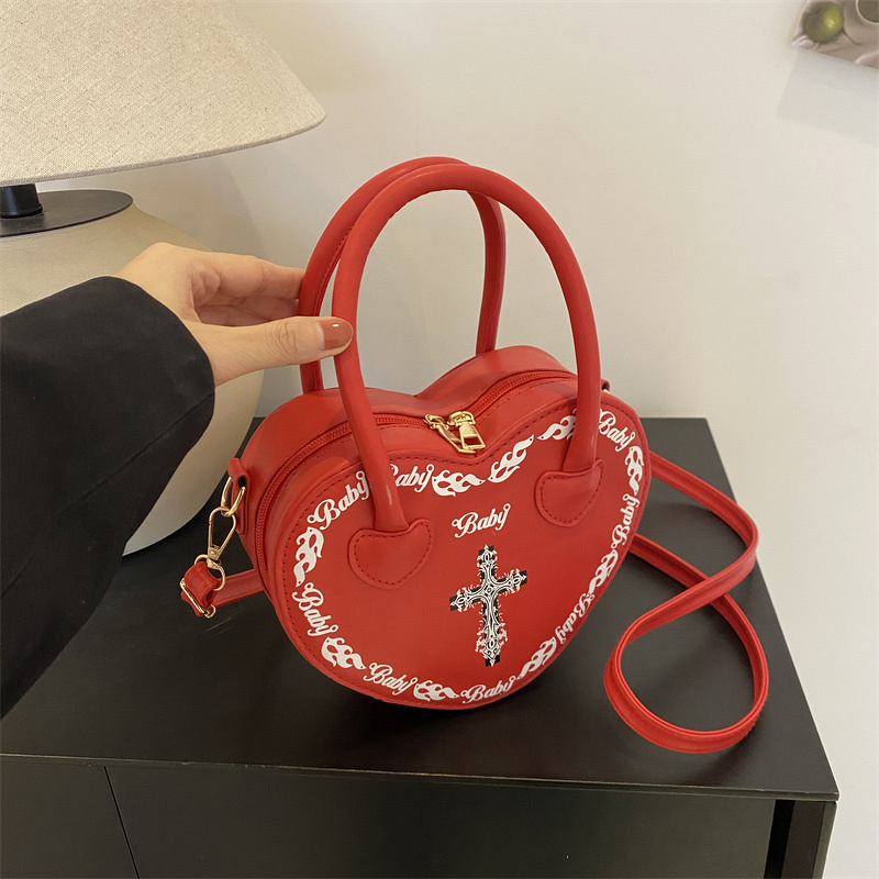 Crossbody Bag Manufacturer - Punk Dark Fur Heart-shaped