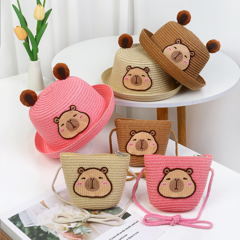 Bucket Hat Manufacturer - Summer New Capybara Handwoven Straw for Children