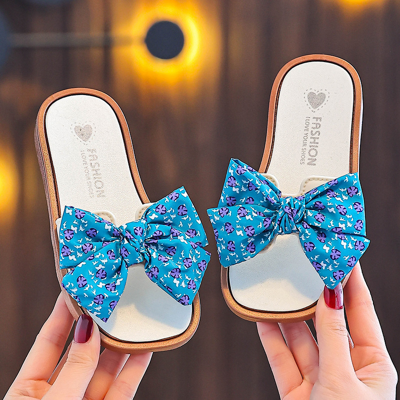Children's Flip-flops Manufacturer - Girls' Princess Floral Bowknot Casual