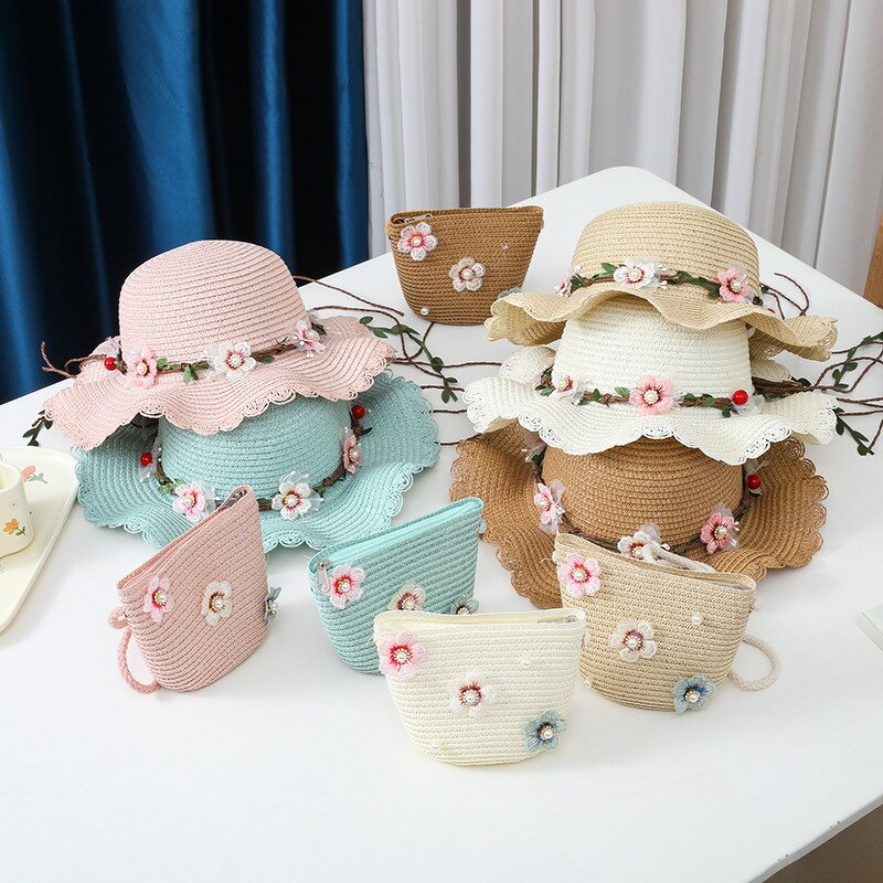 Sunscreen Kit Manufacturer - Summer Parent-Child with Straw Bucket Hat