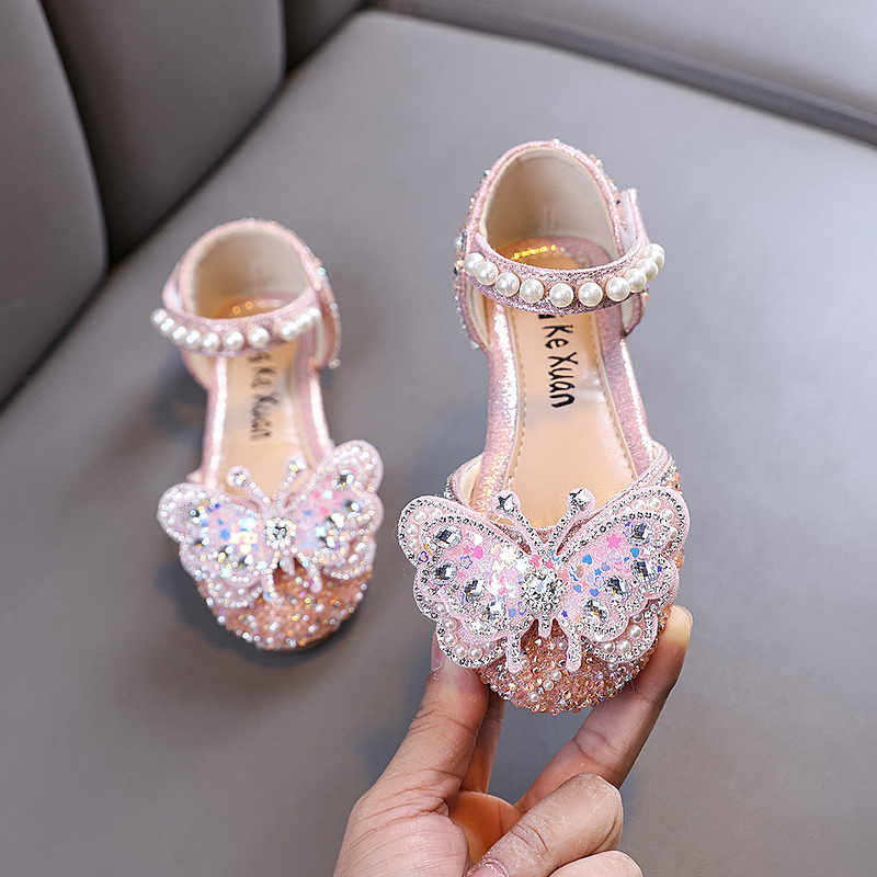 Baby Girls Shoes Manufacturer - Princess Diamond Leather Single Dance