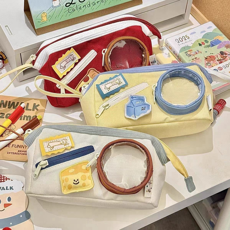 Pencil Case Manufacturer - Cartoon Cheese Large Capacity Pen Bag