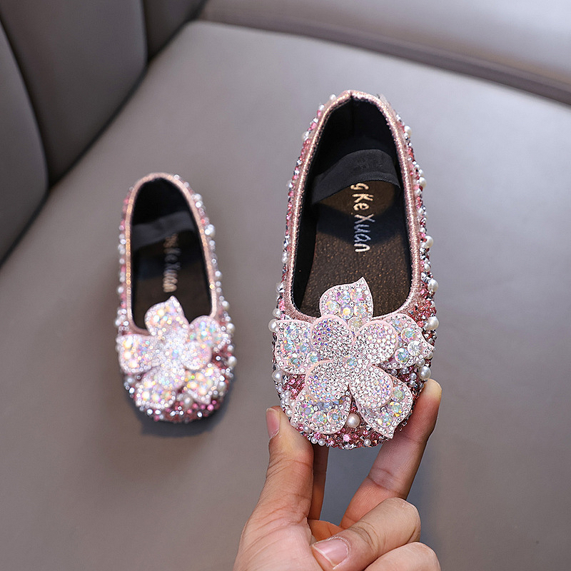 Baby Girls Shoes Manufacturer - Princess Diamond Leather Single Dance