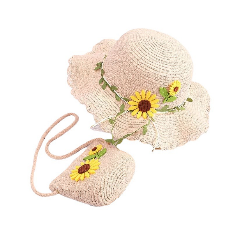 Bucket Hat Manufacturer - Korean Style Children's Sun Protection Straw with Bag
