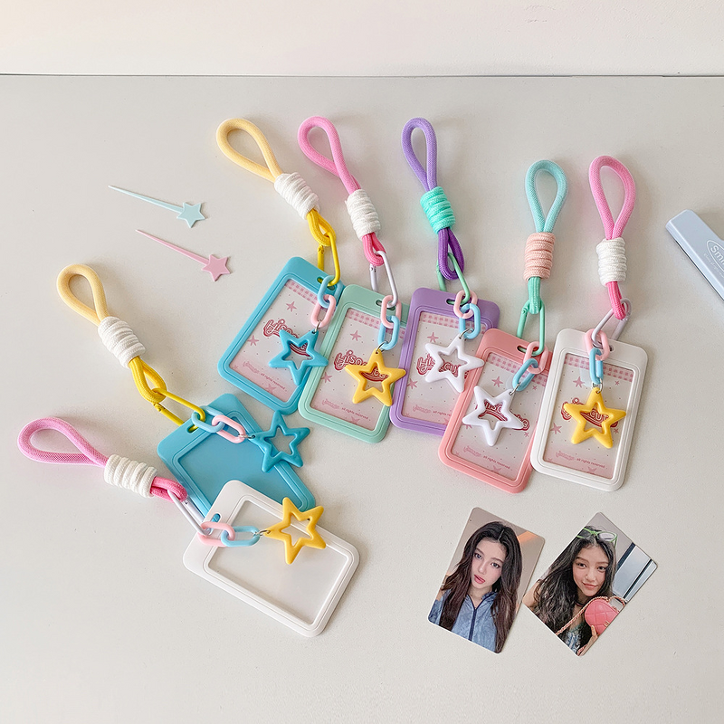 Card Holder Manufacturer - Plastic Candy-colored Sliding Lanyard for Student