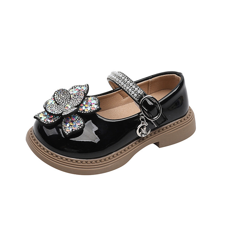 Baby Girls Shoes Manufacturer - Princess Diamond Leather Single Dance