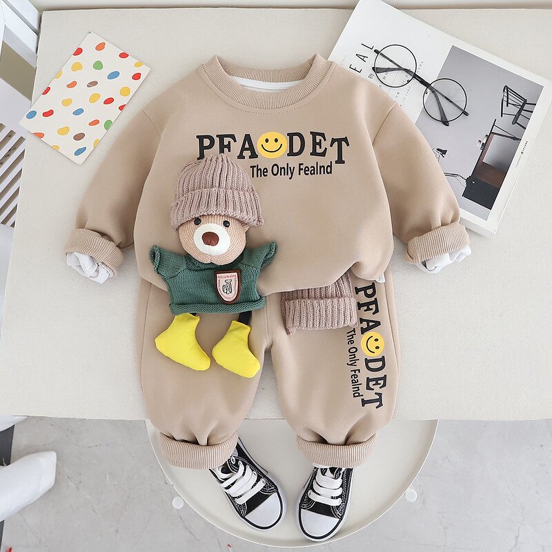 Boys' Sweatshirt Suit Manufacturer - Casual Cartoon Two-Piece 100% Cotton
