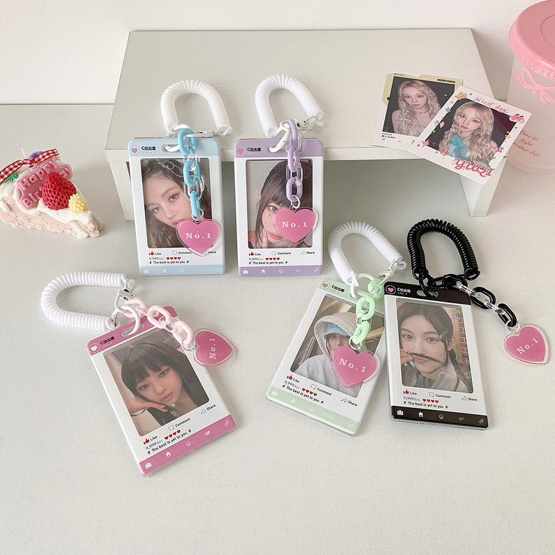 Card Holder Manufacturer - Fashion Plastic Elastic Rope Heart Pendant