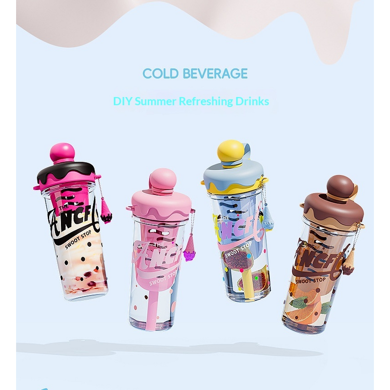 Water Cup Manufacturer - Ins Style Ice Cream PC with Water Separation