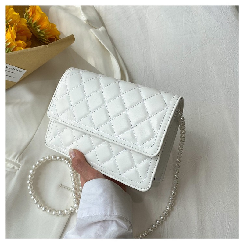 Shoulder Bag Manufacturer - Women's Pearl PU Rhombus Chain Crossbody